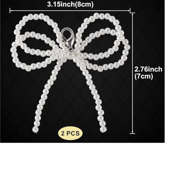 Pearl Bow Shoe Charms - Picture 5 of 5